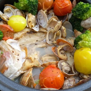 西九州させぼのキャンプ飯　＃２　連子鯛の干物とあさりのアクアパッツァ